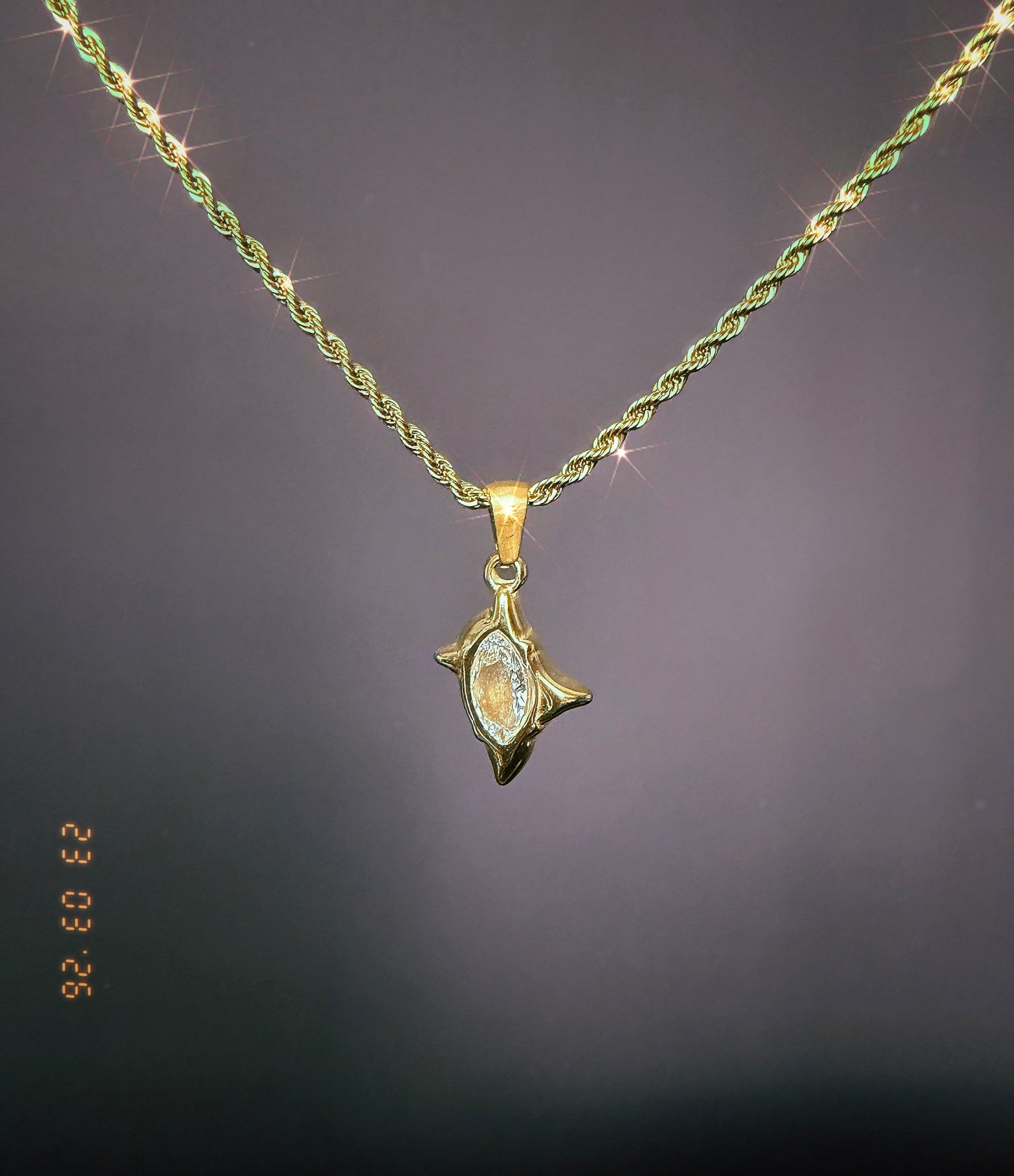 Clear Drip Rope Necklace