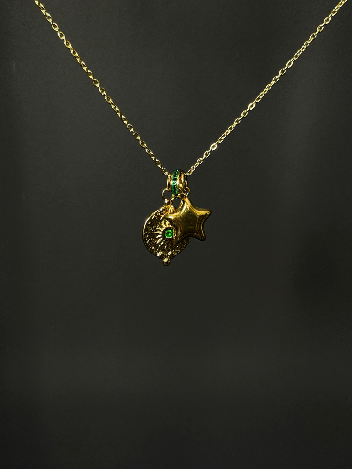 Emerald Star Cluster Necklace