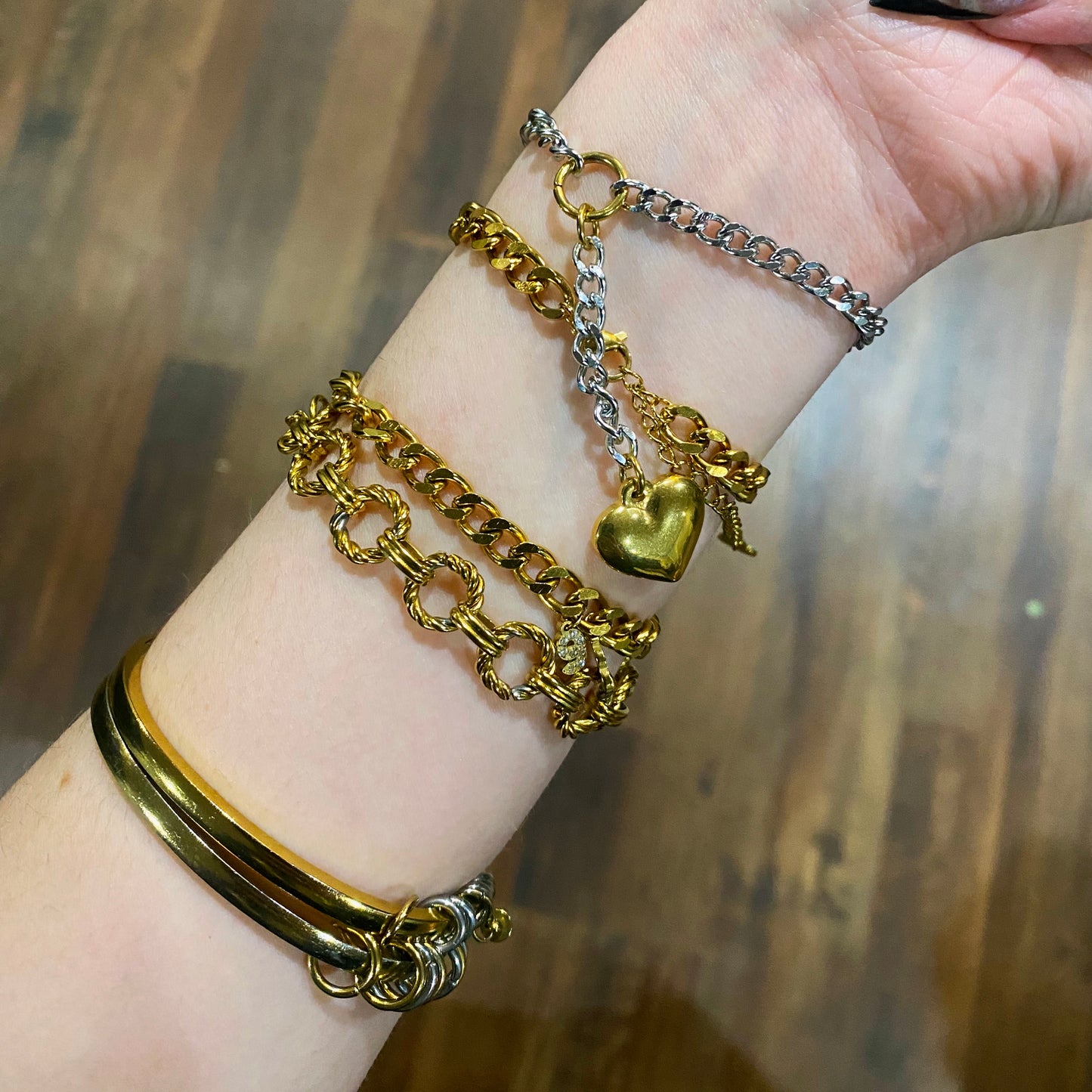 Mixed Metal Drop Bracelet