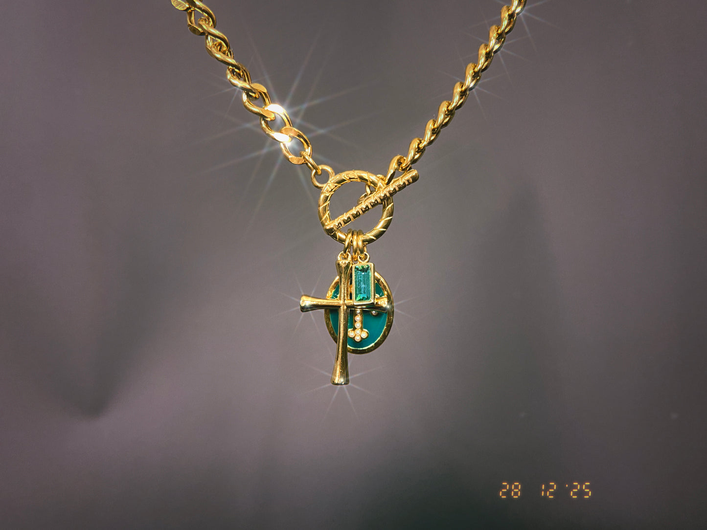 Green T-Bar Necklace