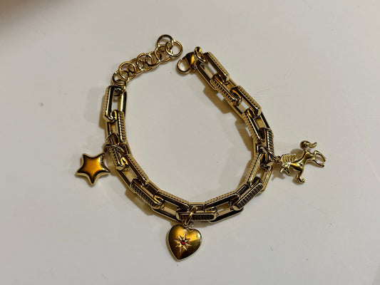 Chunky Gold Charm Bracelet
