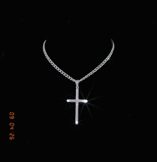 Silver Cross Choker