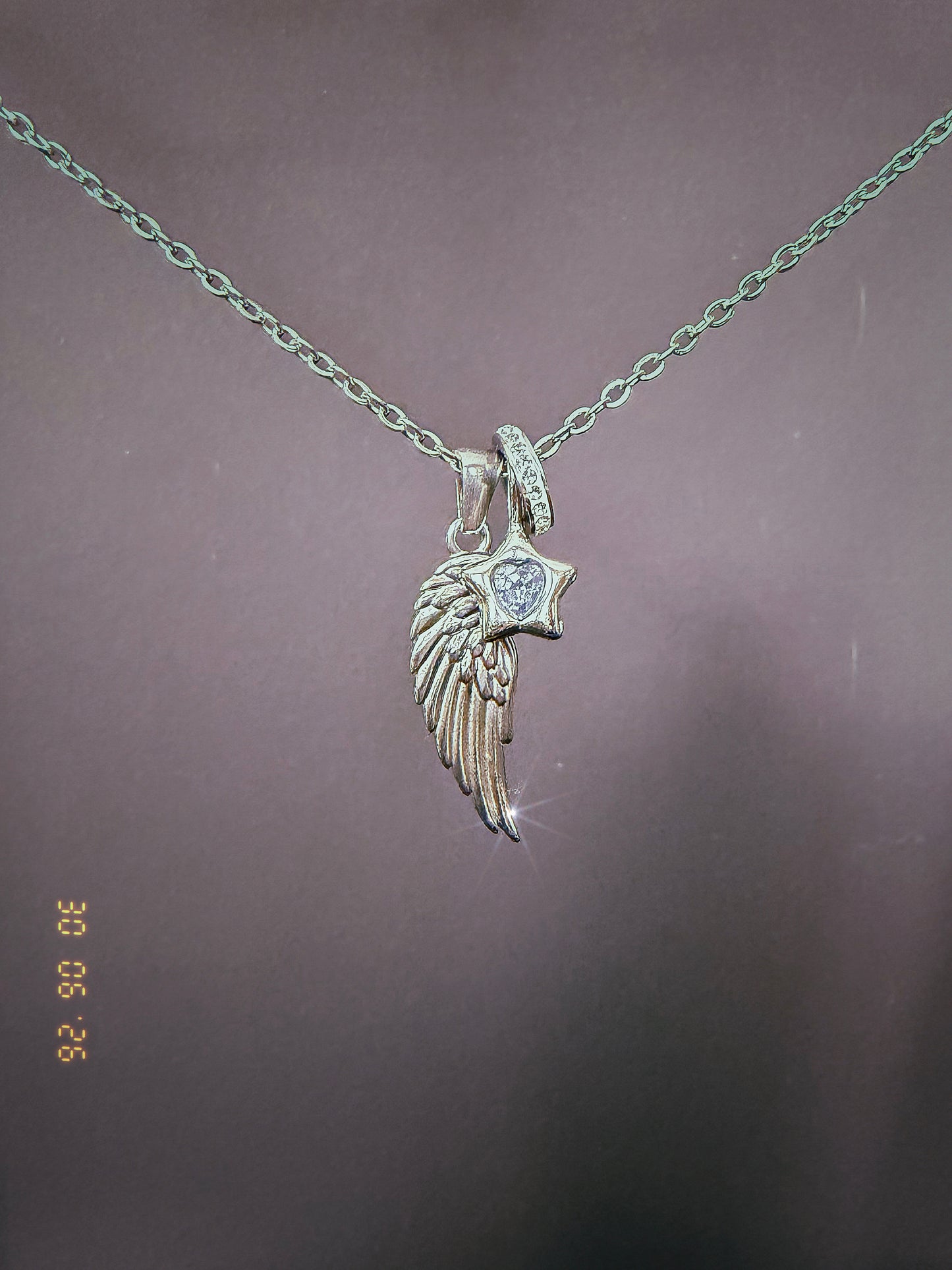 Silver Wing Cluster Necklace