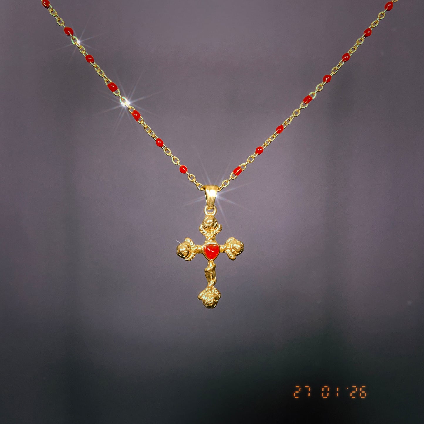 Heart Cross Necklace