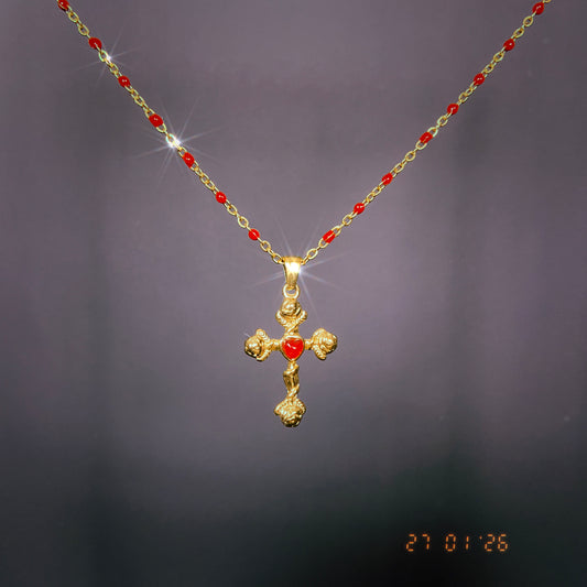 Heart Cross Necklace
