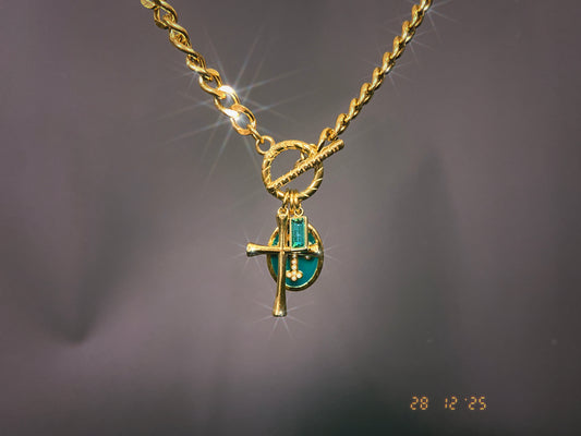Green T-Bar Necklace