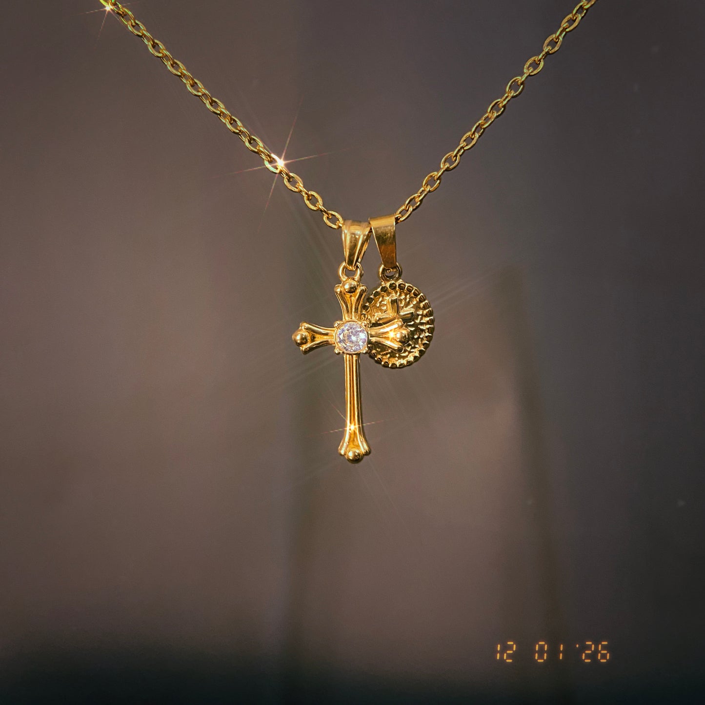 Gemstone Cross Necklace