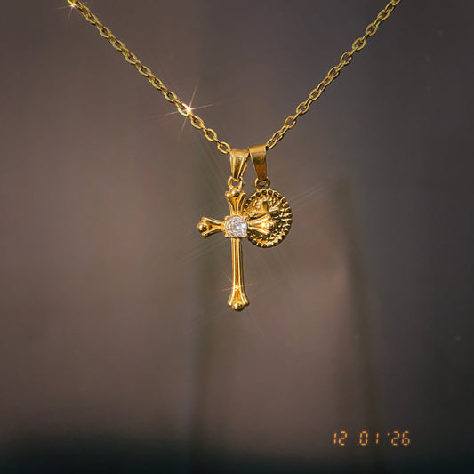 Gemstone Cross Necklace