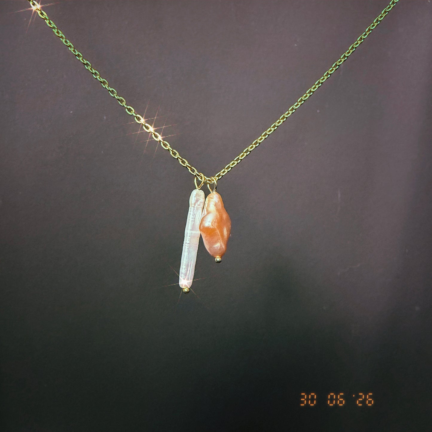 Real Pearl Cluster Necklace