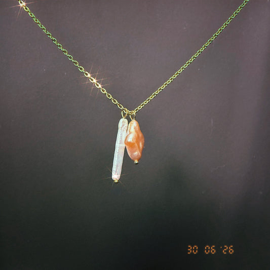 Real Pearl Cluster Necklace