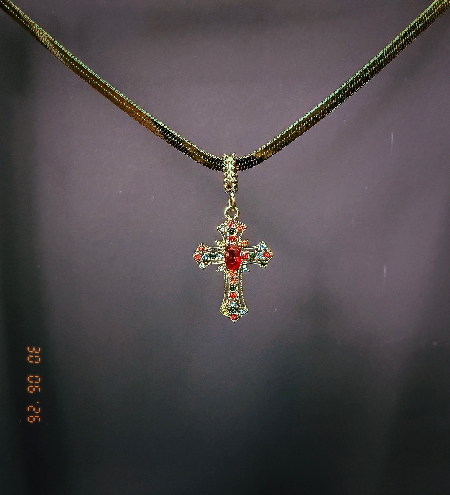 Multicolored Cross Snake Chain