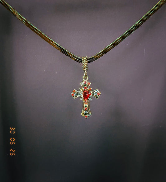 Multicolored Cross Snake Chain