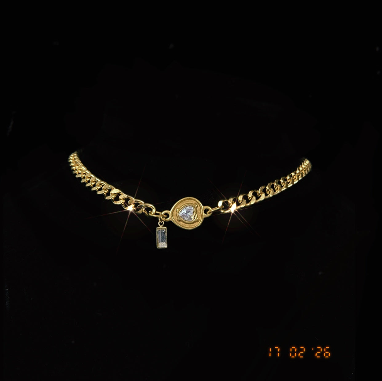 Gemstone Choker w/ Dangle