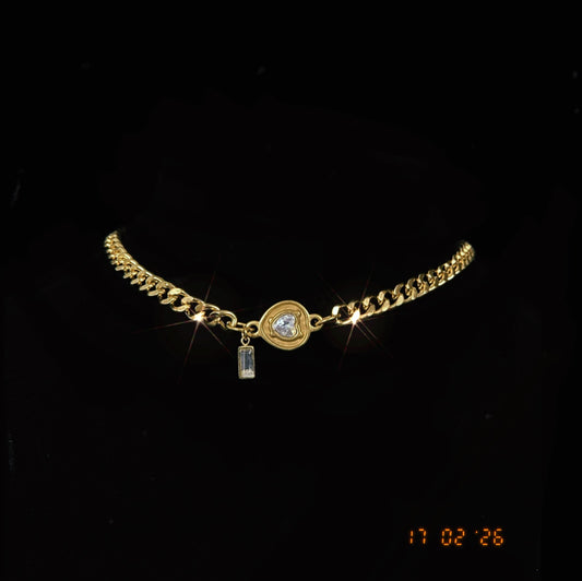 Gemstone Choker w/ Dangle