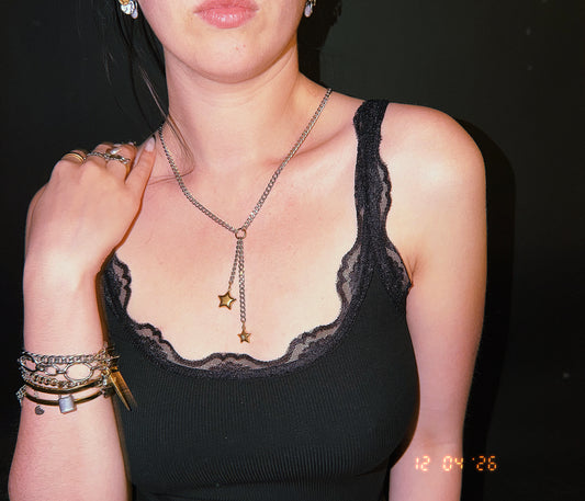 Mixed metal star necklace