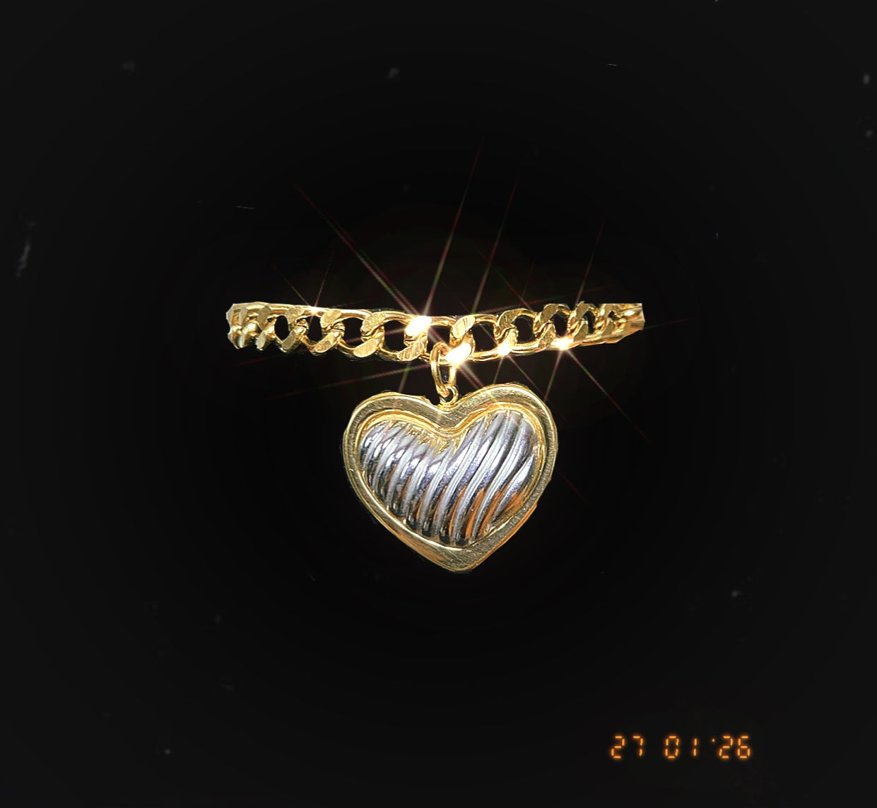 Mixed Metal Heart Bracelet
