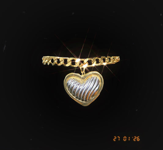 Mixed Metal Heart Bracelet