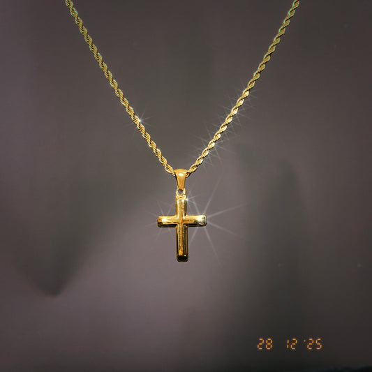 Puffed Cross Necklace