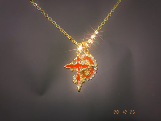 Red Cross/Mary Necklace