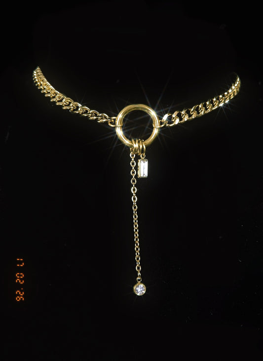 White Gem Drop Choker