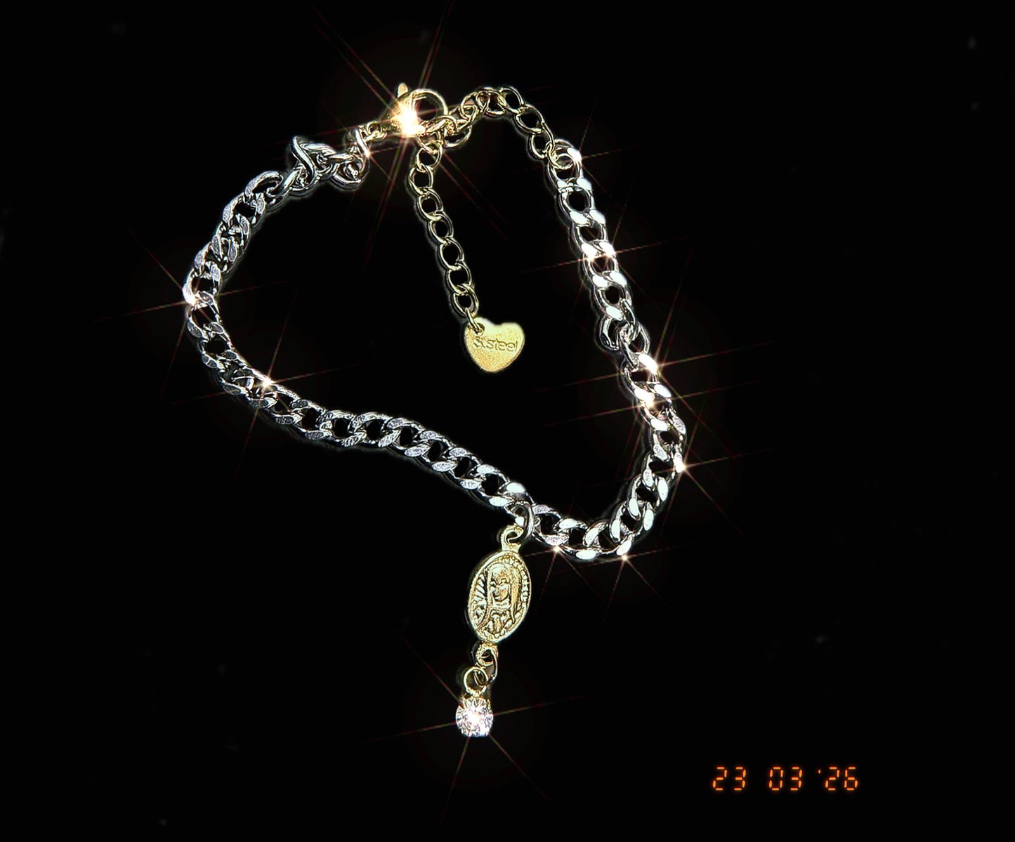 Mixed Metal Mary Bracelet