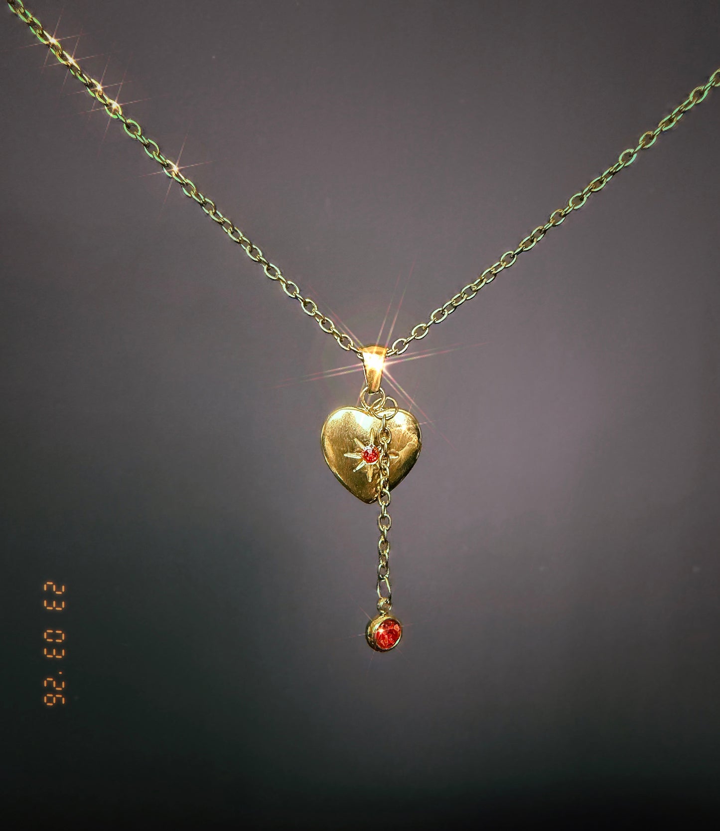 Red Heart Drip Necklace