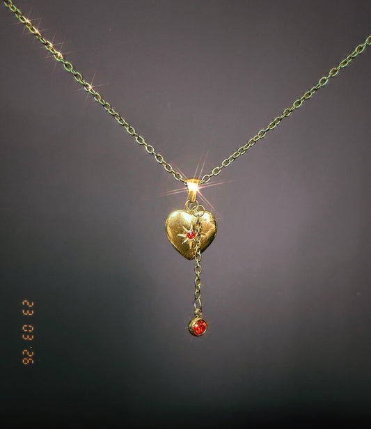 Red Heart Drip Necklace