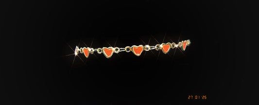 Red Heart Chain Bracelet